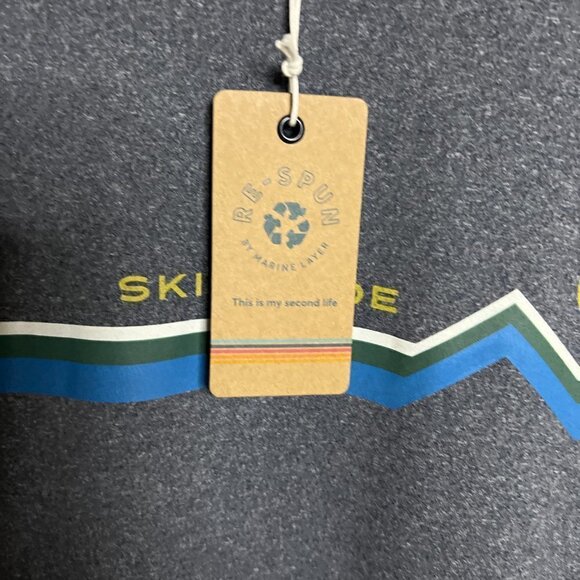 Marine Layer Long Sleeve Sport Crew Graphic Tee in Navy Blazer - Size XL - Picture 4 of 6